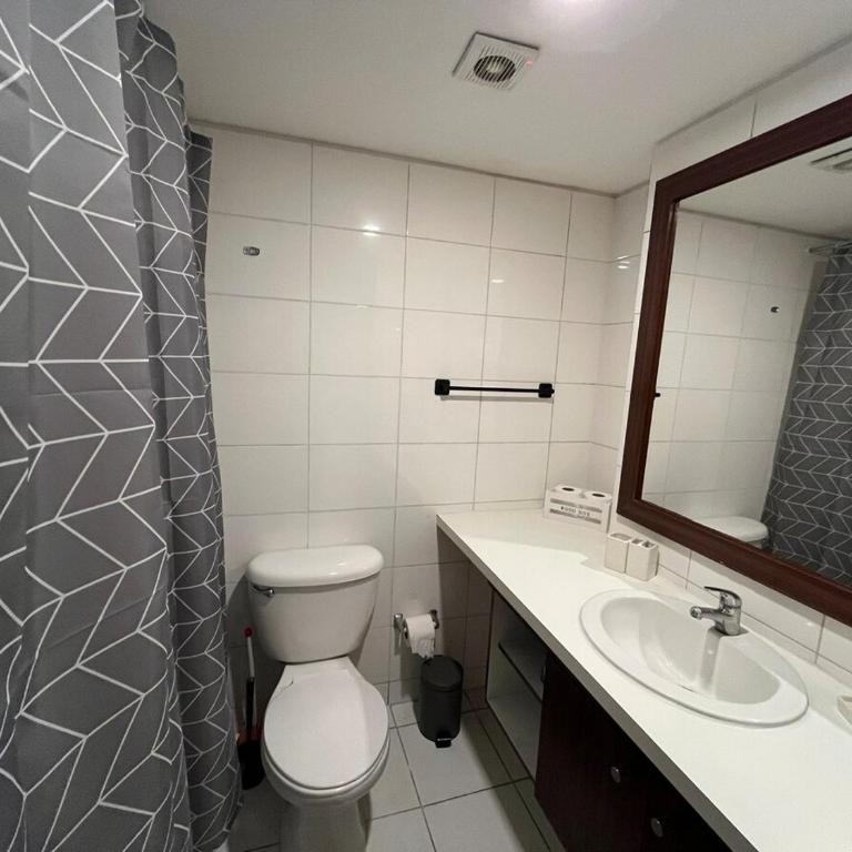 View of Santa Lucia, pool and Lastarria Connection - One-Bedroom Apartment - 3