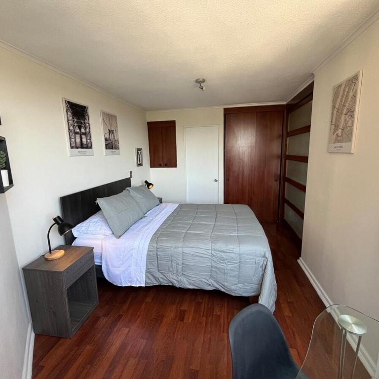 View of Santa Lucia, pool and Lastarria Connection - One-Bedroom Apartment - 5