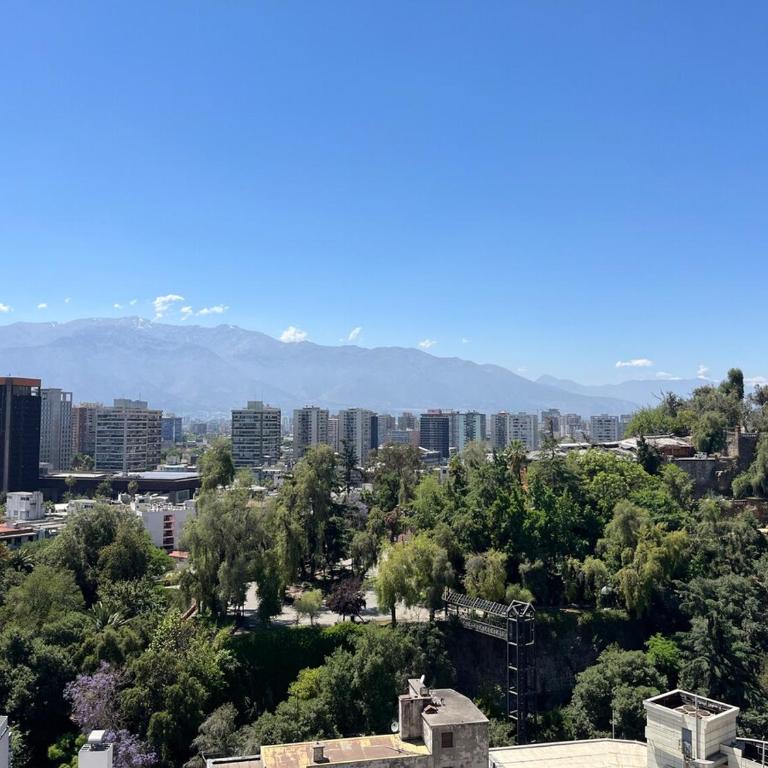 View of Santa Lucia, pool and Lastarria Connection - One-Bedroom Apartment - 6