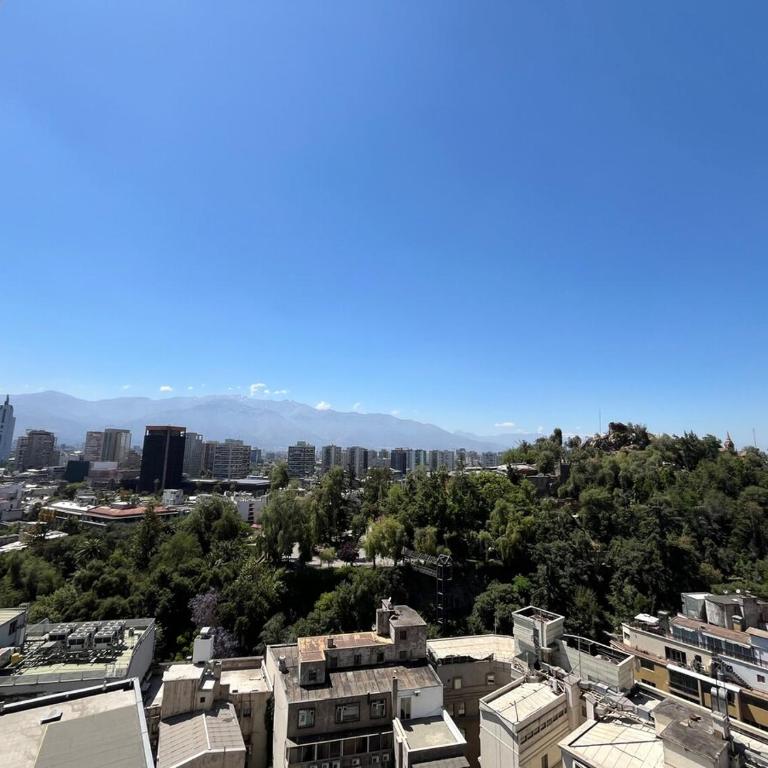 View of Santa Lucia, pool and Lastarria Connection - One-Bedroom Apartment - 7