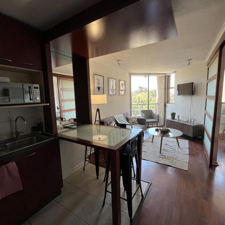 View of Santa Lucia, pool and Lastarria Connection - One-Bedroom Apartment - 16