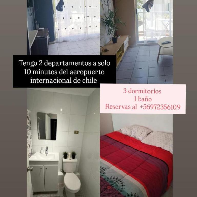 Departamento 3 dormitorios 1 baño cerca aeropuerto internacional Pudahuel Santiago Chile - One-Bedroom Apartment - 1