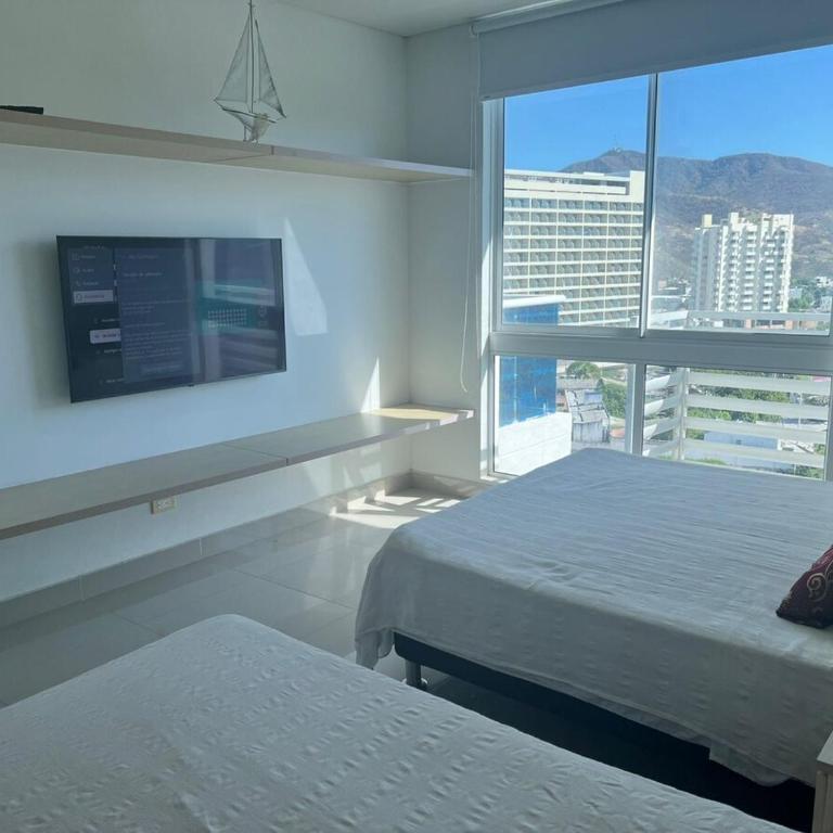 Apartment with beach access in Reserva Del Mar Rodadero Sur - Two-Bedroom Deluxe Apartment with Balcony - 9