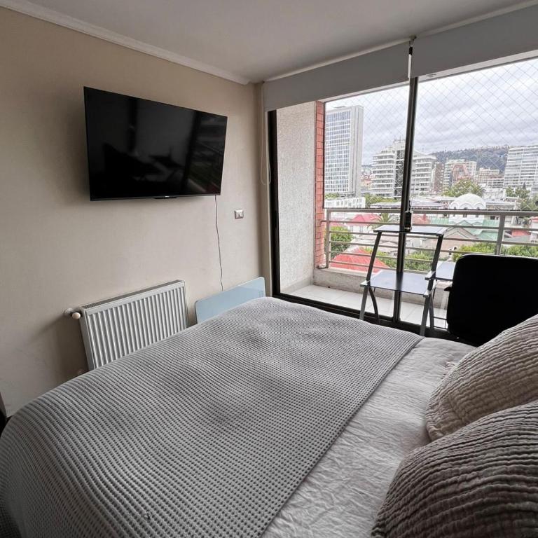 Lindo depto en el corazon de Viña del Mar con estacionamiento - Two-Bedroom Apartment with City View - 5