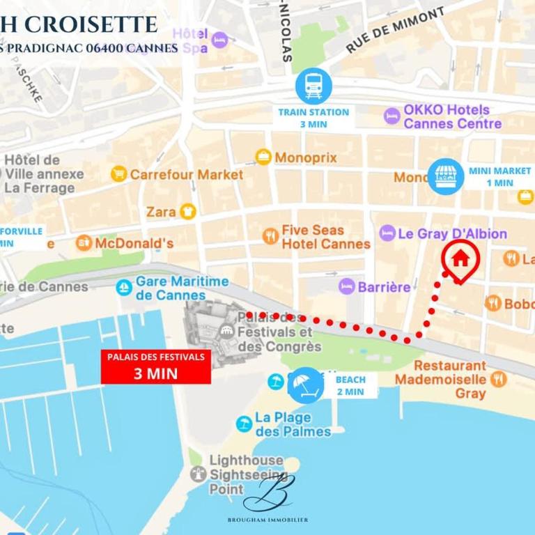 Le Beach Croisette - Close to Palais & Mer - Apartment mit 2 Schlafzimmern und Balkon - 9