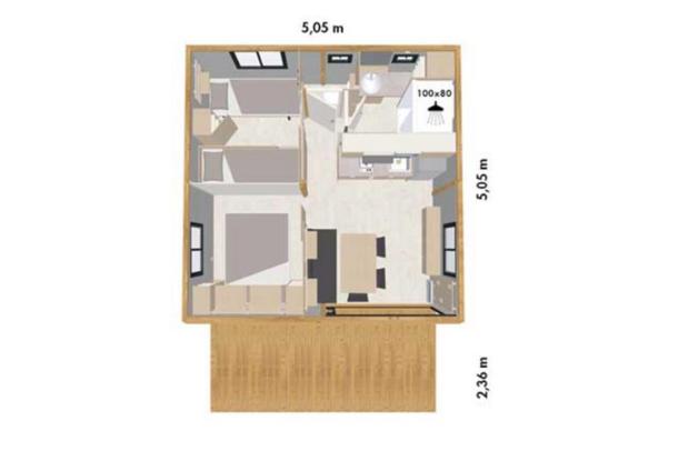 Camping Onlycamp Au Cœur du Lac - Lac d'Annecy - Two-Bedroom Chalet - 7