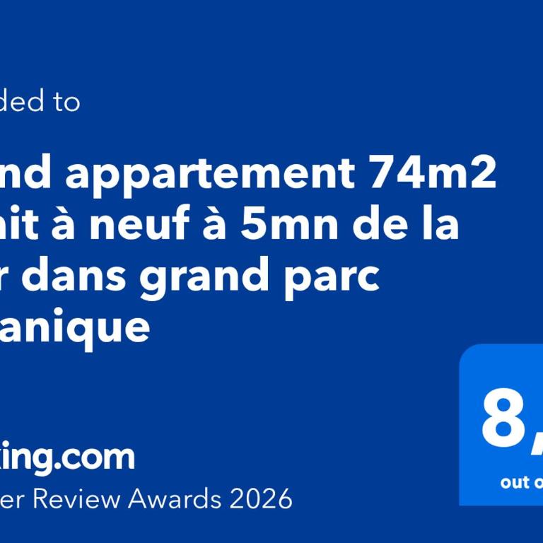 grand appartement 74m2 refait à neuf à 5mn de la mer dans grand parc botanique - Appartement 2 Chambres - 16