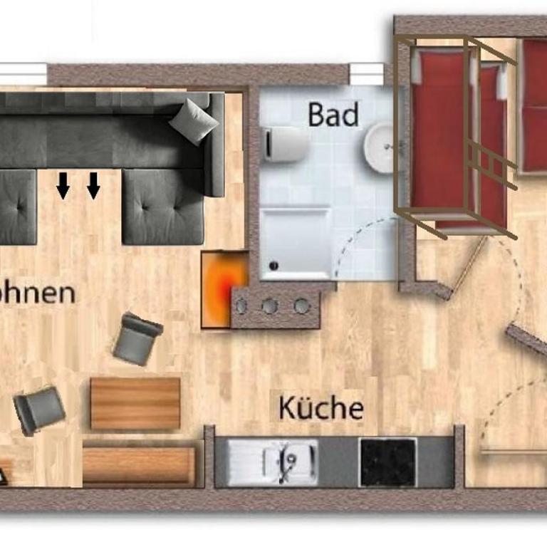 Zillertal-Arena 42m2 (2-6 persons: 2adults +4kids) - Apartment mit 1 Schlafzimmer - 17