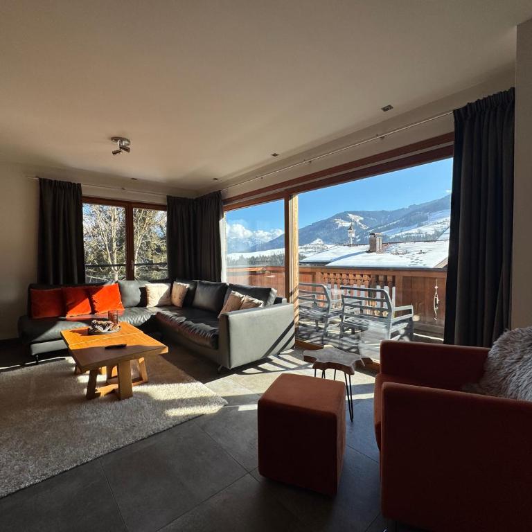 Mountain Lodge Leogang- Modernes Alpen Apartment, Balkon, Bergblick, Kamin, Sauna - Apartment mit 3 Schlafzimmern - 5