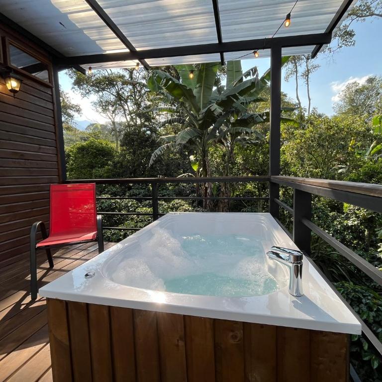 Cabaña tipo glamping en finca cafetera con zonas verdes, avistamiento de aves, paisaje cafetero - Chalet de 1 dormitorio - 22