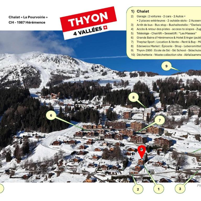 La Pourvoirie - 4 Vallées - Thyon-Les Collons, 10 pers, ski à 200 m, 4 parkings, vue fantastique ! - Superior Chalet - 37