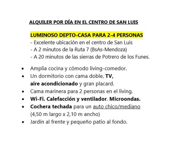 Depto-casa en el centro de San Luis - Apartamento de 1 dormitorio - 11