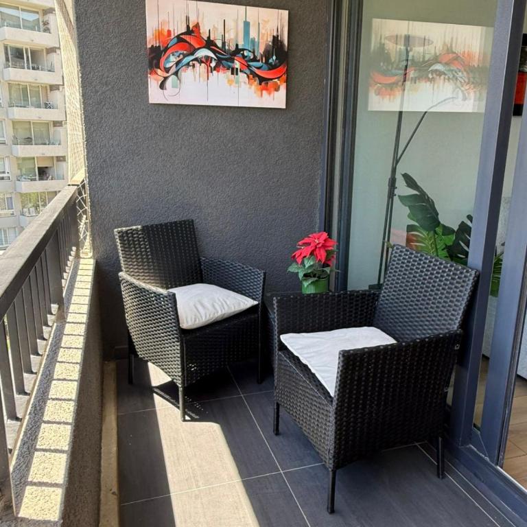 SmartSuites Chile Hermoso Departamento 1 Dormitorio 1 Bano Sofa Cama Aire Acondicionado Terraza Estacionamiento - One-Bedroom Apartment - 13