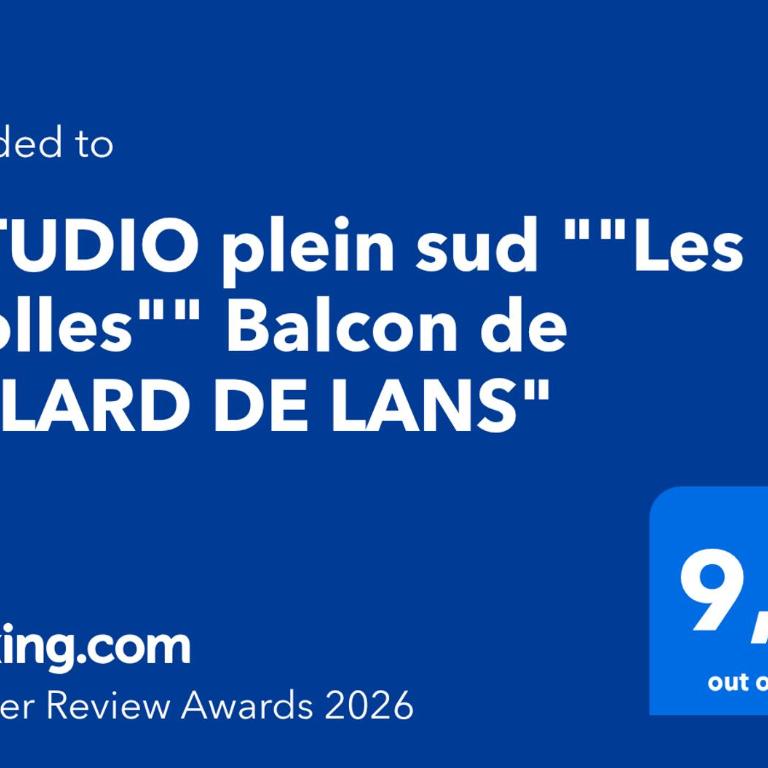 STUDIO plein sud "Les Arolles" Balcon de VILLARD DE LANS - Studio with Mountain View - 13