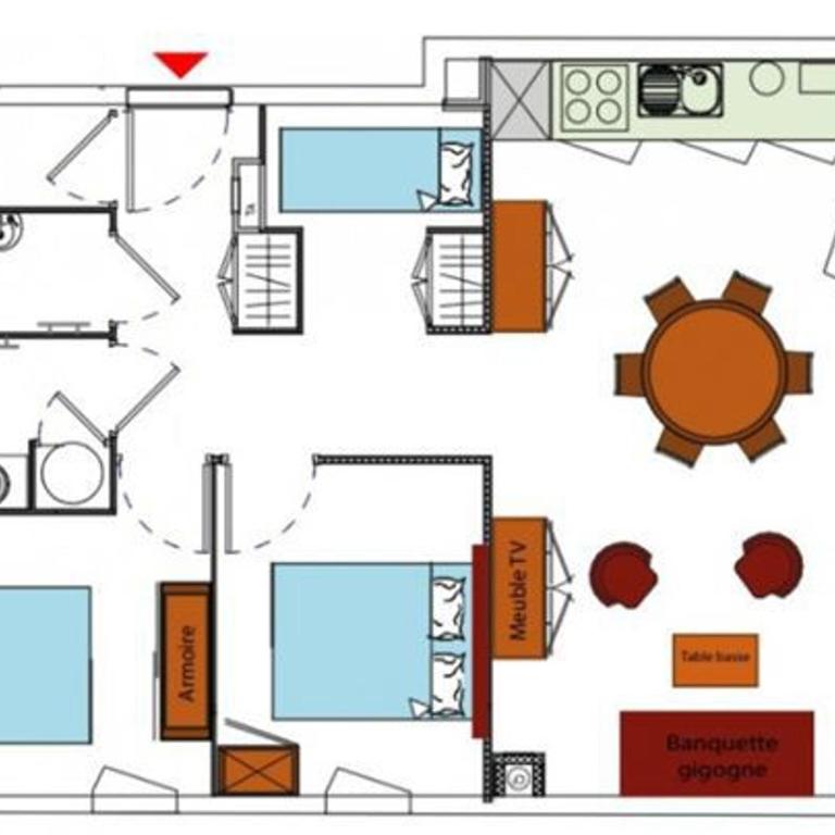 Appartement 3 pièces, 6 pers., balcon exposé Sud, parking - FR-1-263-257 - Apartment (6 Erwachsene) - 11