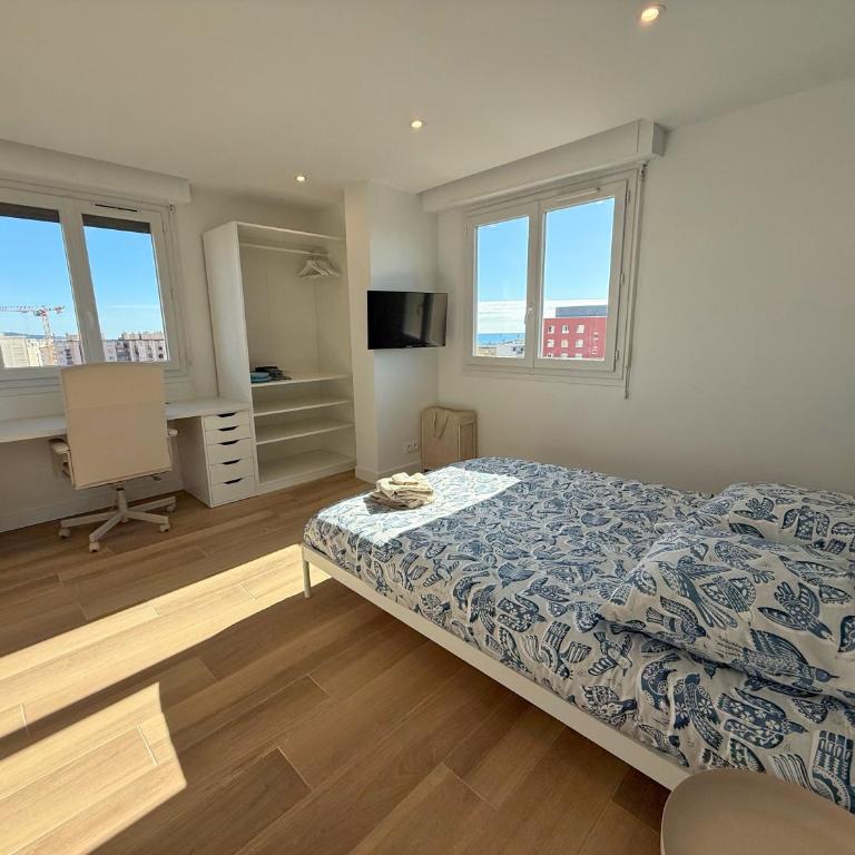 Nice Ouest Chambres Privees Modernes TV Wifi Bureau en colocation - Doppelzimmer mit Gemeinschaftsbad - 9