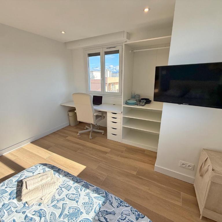 Nice Ouest Chambres Privees Modernes TV Wifi Bureau en colocation - Doppelzimmer mit Gemeinschaftsbad - 2