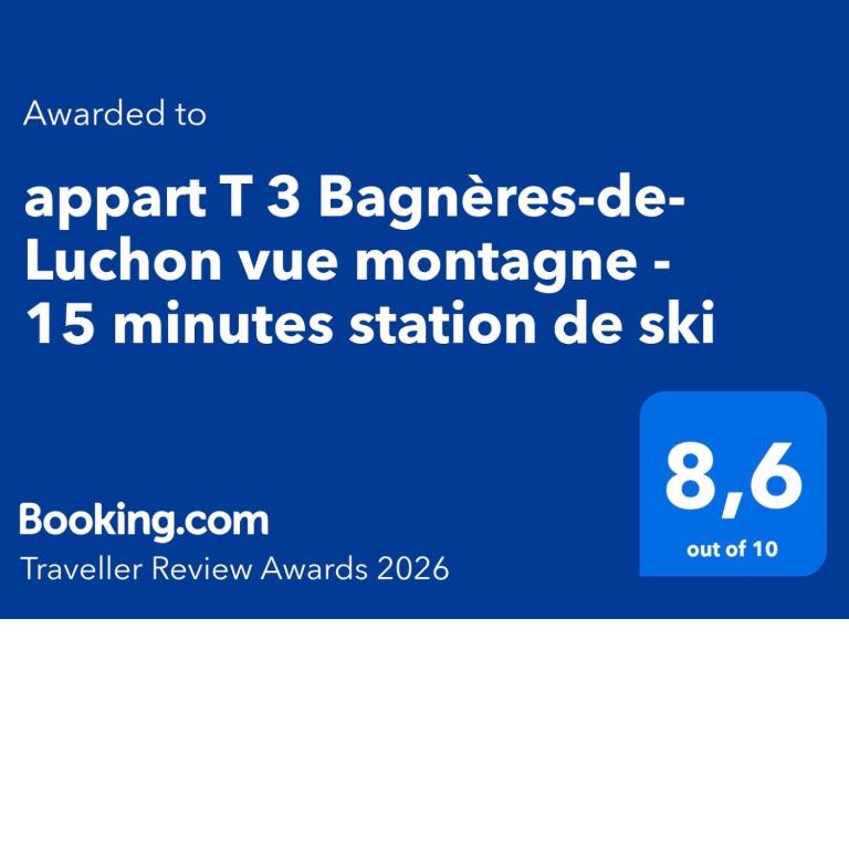 Bagnères-de-Luchon de Luchon T3 vue montagne 15 minutes station de ski, piscine de juin - septembre - Appartement 2 Chambres - 3
