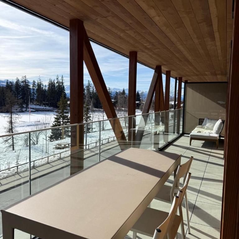Cozy Crans-Montana Apt with Lake and Mountain View - Apartment mit 2 Schlafzimmern mit Balkon und Terrasse - 7