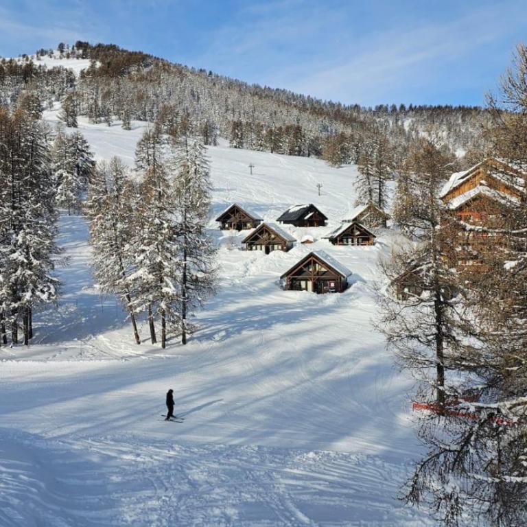 Duplex cosy jusqu'à 6 personnes- chalet des Pléiades - départ skis aux pieds en bordure de piste sans portage - au milieu des fleurs en été - l'autre duplex du chalet est également à nous - Chalet - 5