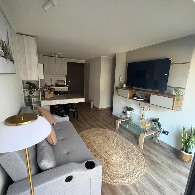 Moderno departamento full equipado en Santiago Centro y Estacionamiento - Two-Bedroom Apartment with Balcony - 1