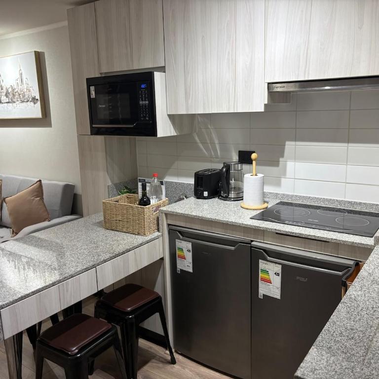 Moderno departamento full equipado en Santiago Centro y Estacionamiento - Two-Bedroom Apartment with Balcony - 13