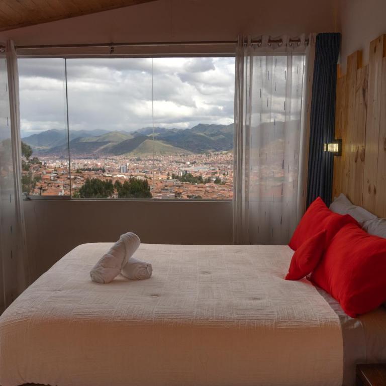 CASA SAPANTIANA, cerca a Sacsayhuaman - Habitación Doble Estándar con vistas a la montaña - 2 camas - 5