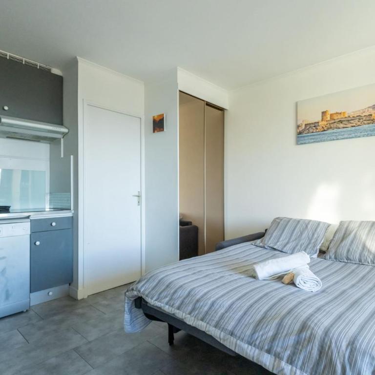 Studio climatisé - Garage privé - Plage à pied - Baie des anges - One-Bedroom Apartment - 5