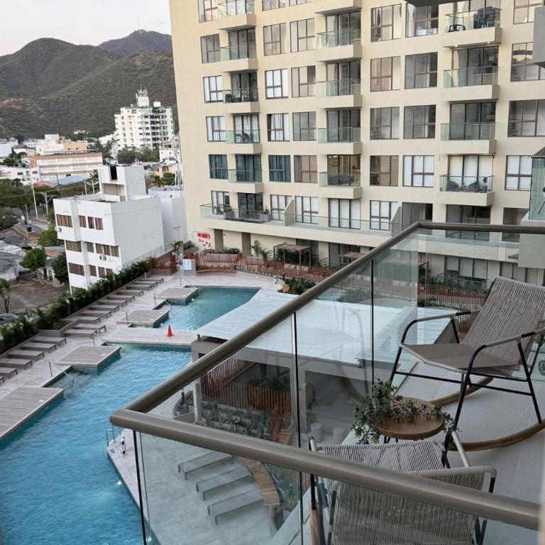 New Apartment in Santa Marta with Pools, Gym, Near the Beach and hotel Amenities - Three-Bedroom Premium Apartment with Balcony - 22
