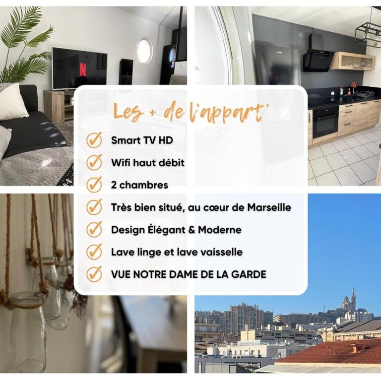 Appartement spacieux - Vue notre dame de la garde - Terrasse - Wifi - Appartement - 12