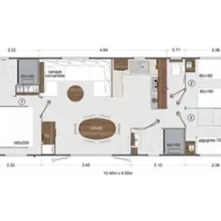 Mobil-home Clim, TV, LV Camping LES OYATS 4 étoiles - MH-A017 - Mobilheim - 14