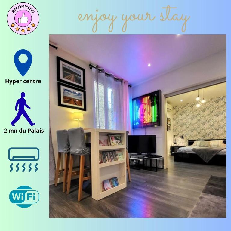 Centre Cannes , 3 min Palais , Clim , WiFi - Apartamento de 1 dormitorio - 12