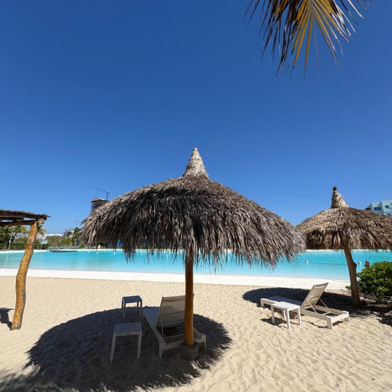 Fantástico Depa en BLUU con PLAYA ARTIFICIAL - Turquesa 208 - - Apartamento de 2 dormitorios - 32