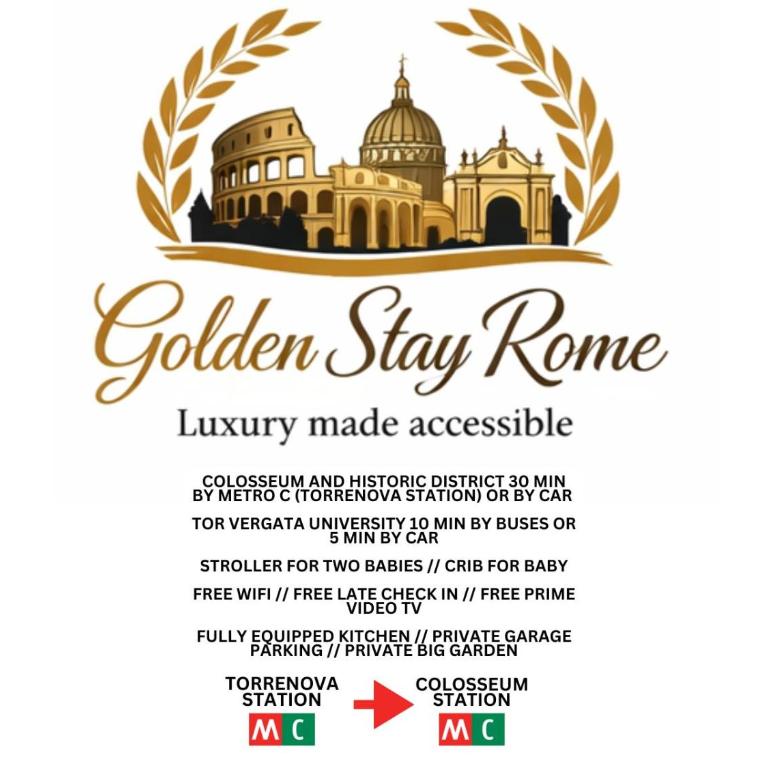 Golden Stay Rome - Entire Apartment for 6 People with Private Garden and Garage - Close to Metro C - Deluxe Apartment mit 3 Schlafzimmern - 2