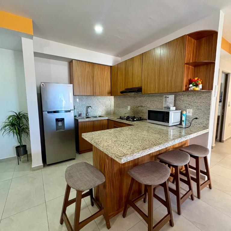 Fantástico Depa en BLUU con PLAYA ARTIFICIAL - Turquesa 208 - - Apartamento de 2 dormitorios - 9