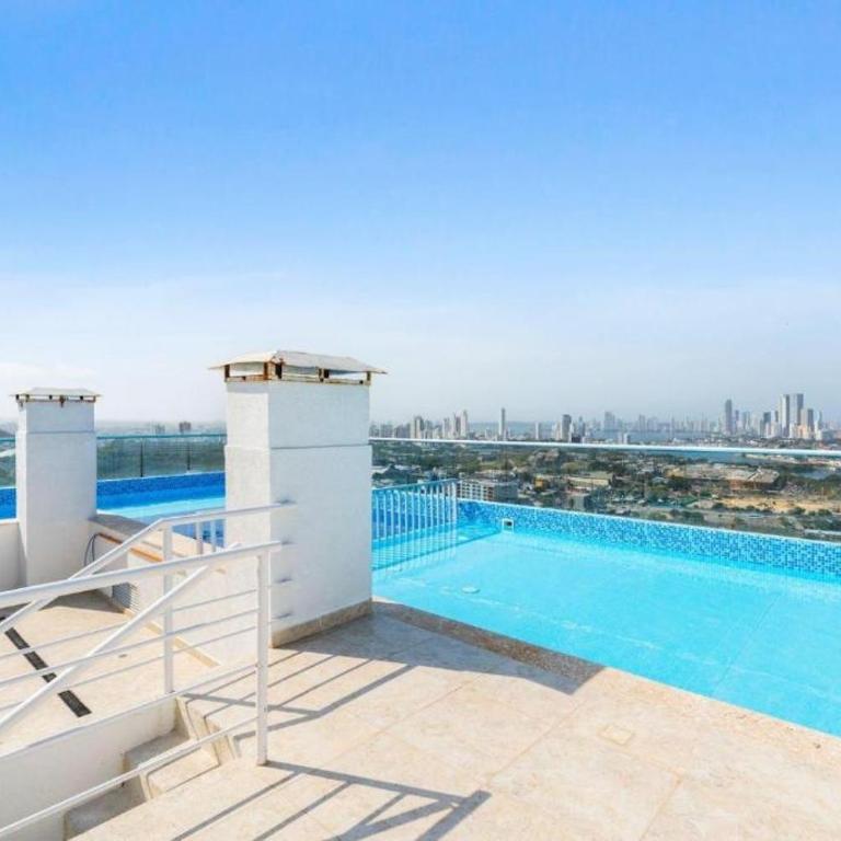 Apartamento en Torices Piso 24 - Cartagena - Playa cerca al Mar con piscina y Excelente vista - Two-Bedroom Apartment - 18