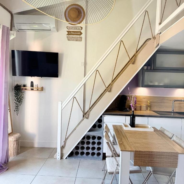 Lilas clim balcon piscine parking privé - Apartment with mezzanine - 6
