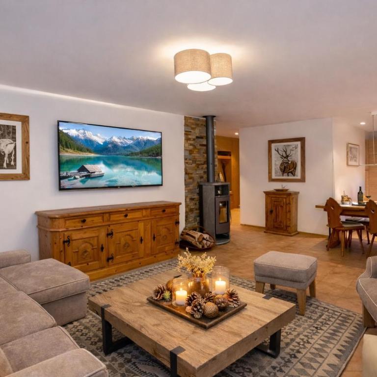 Laax Cozy Apartment - Ski Bus - Fireplace - Apartment mit Gartenblick - 5