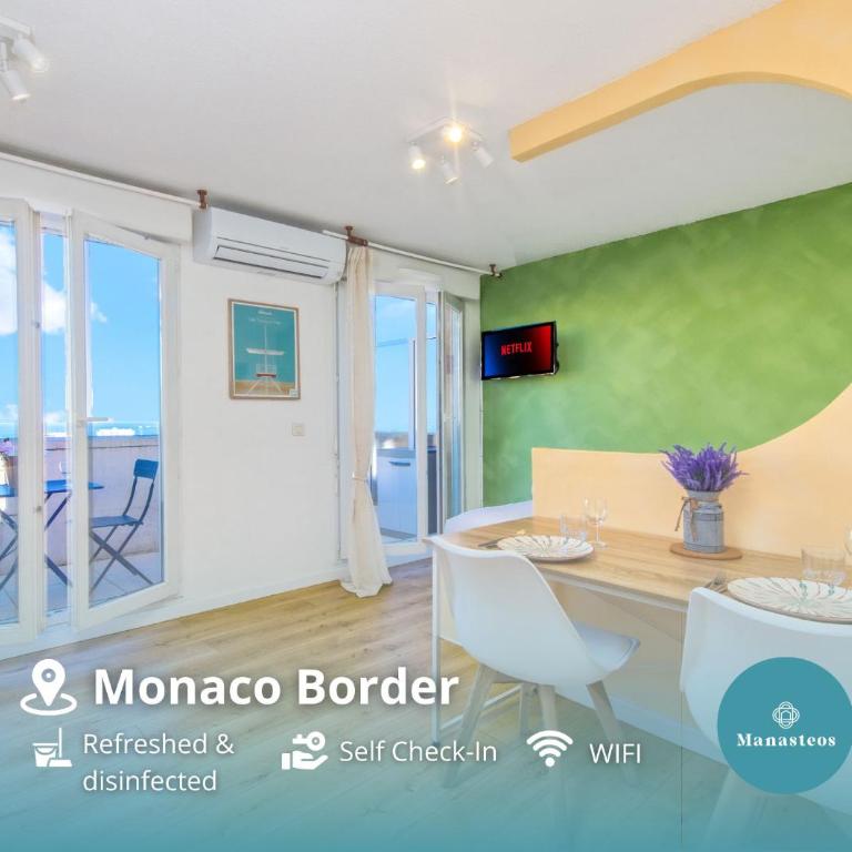 Monaco Border - Cosy studio vue mer et ville - FL - Studio Lit Queen-Size - 1