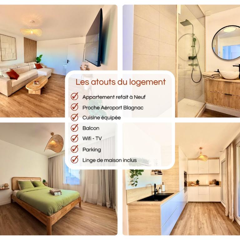 " Cocon Toulousain " Aéroport - Wifi - Parking - Apartment mit 1 Schlafzimmer - 2