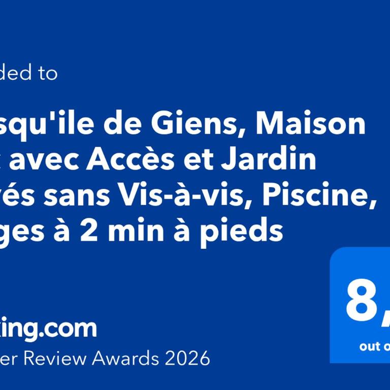 Presqu'ile de Giens, Maison Rdc avec Accès et Jardin Privés sans Vis-à-vis, Piscine, Plages à 2 min à pieds - Superior Apartment - 46