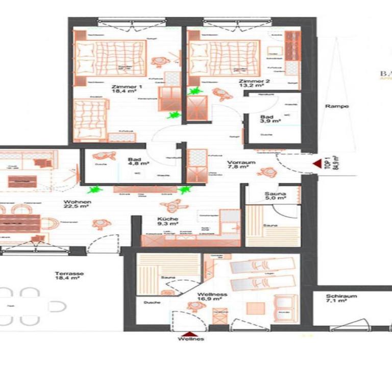 Apartment in Bramberg near Cable Car - Apartment mit 2 Schlafzimmern - 29