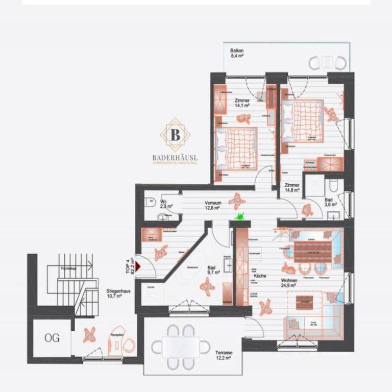 Apartment in Bramberg near Cable Car - Apartment mit 2 Schlafzimmern - 32