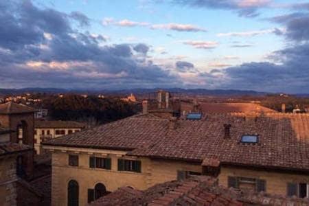 elegant flat with rooftop 450 mt from piazza del campo - Two-Bedroom Apartment with Terrace - 10