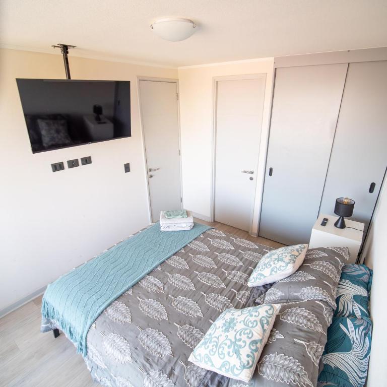 Cerca del Movistar Arena Fantasilandia Republica Club Hípico Metro Centro de Santiago - Two-Bedroom Apartment with Balcony - 43