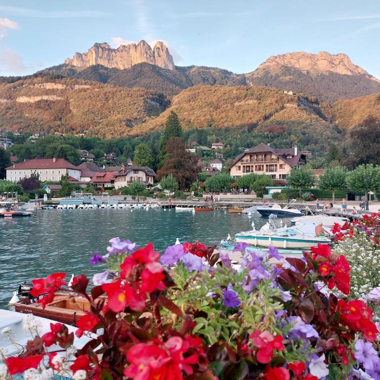 Appartement T3 classé trois étoiles au calme de plain-pied au centre Doussard avec vue sur montagne, lac Annecy à proximité - Two-Bedroom Apartment with Terrace - 40