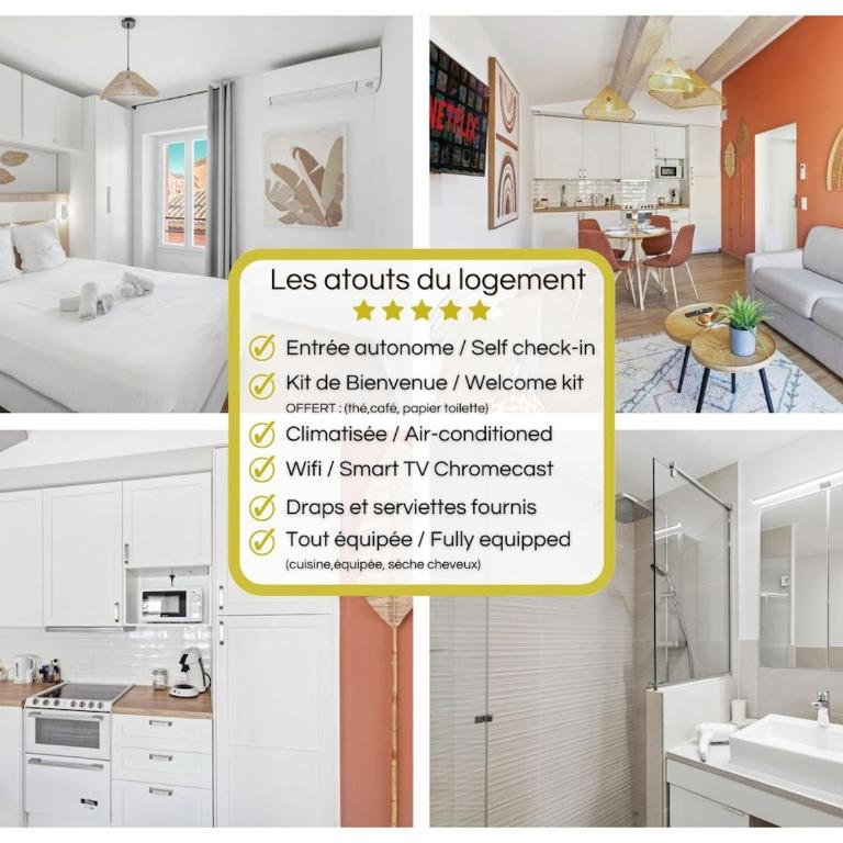 AZUR Neuf- Climatisé - Centre ville - Appartement 1 Chambre - 2