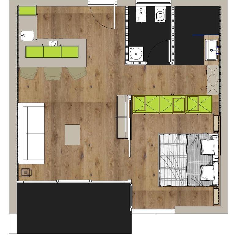 Hotel Piné - Appartamento con 1 Camera da Letto e Balcone - 7