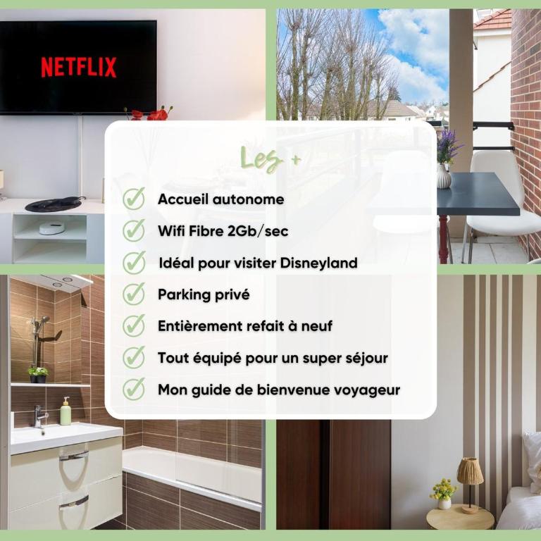 Le Saule - T2 avec Balcon & Parking - Proche Disneyland - Apartment mit 1 Schlafzimmer - 24