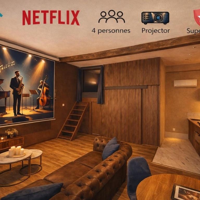 Cinéma & Ambiance Jazz Cosy au cœur de Vienne - Netflix - Hypercentre - Blue Note - France - Studio Familial - 20